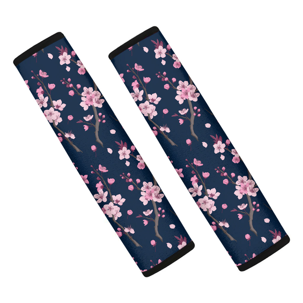 Pink Sakura Cherry Blossom Pattern Print Car Seat Belt Covers