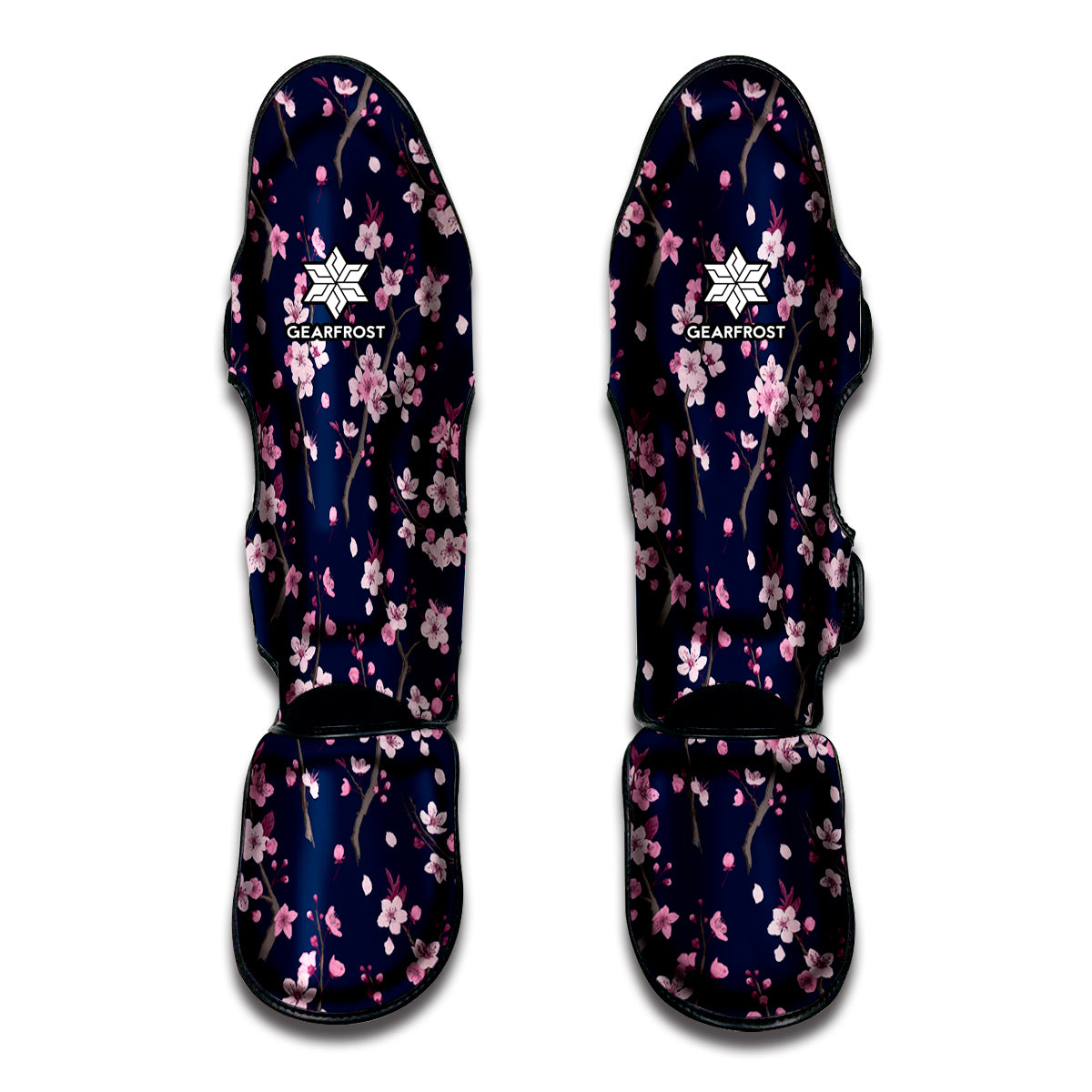 Pink Sakura Cherry Blossom Pattern Print Muay Thai Shin Guards