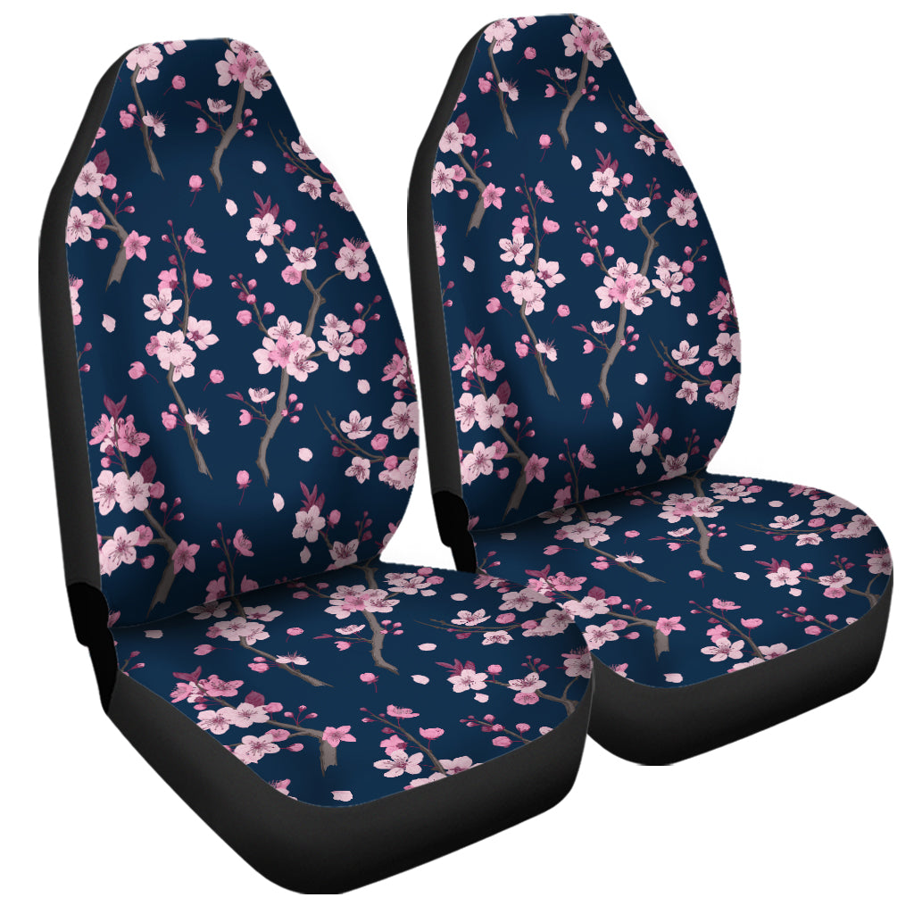 Pink Sakura Cherry Blossom Pattern Print Universal Fit Car Seat Covers