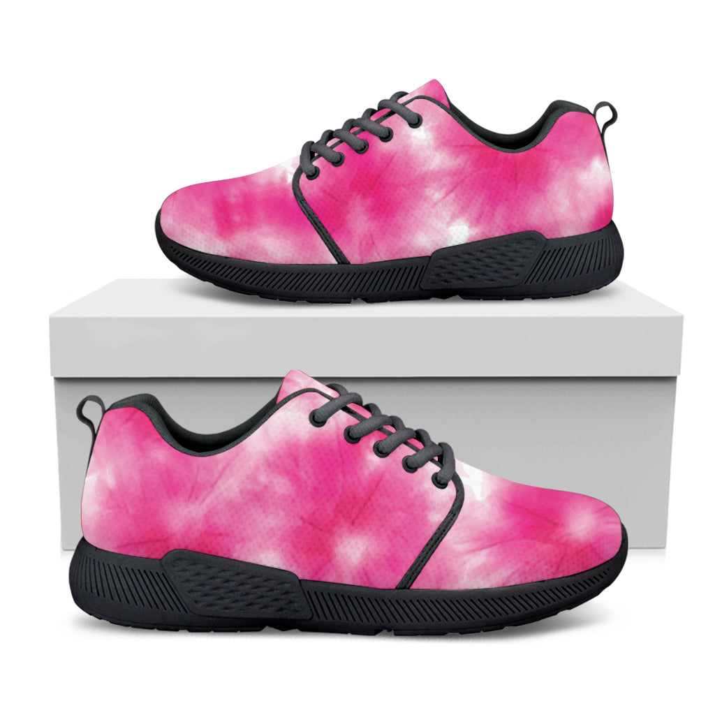 Pink Shibori Tie Dye Print Black Athletic Shoes