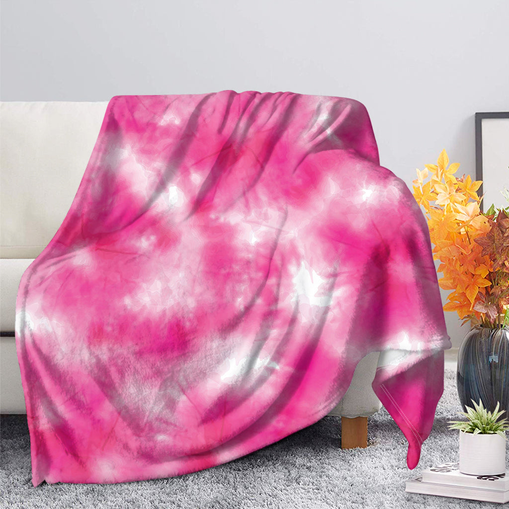 Pink Shibori Tie Dye Print Blanket