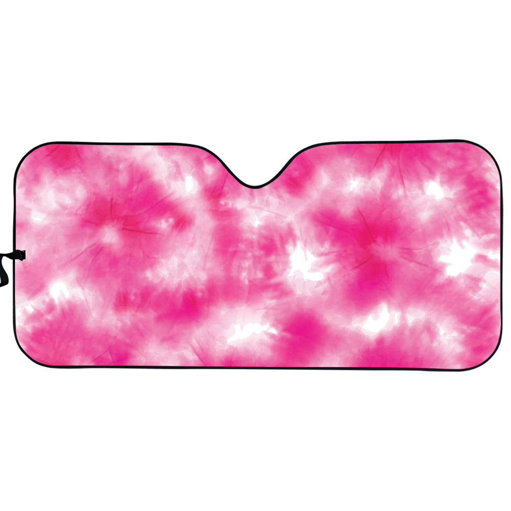 Pink Shibori Tie Dye Print Car Sun Shade