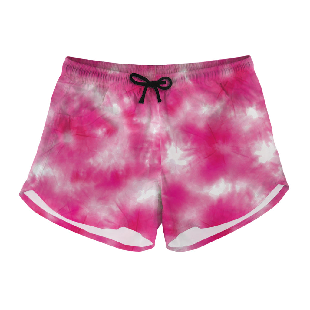 Pink Shibori Tie Dye Print Women's Shorts