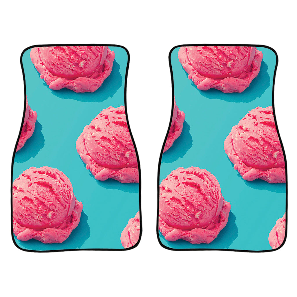 Pink Strawberry Ice Cream Print Front Car Floor Mats