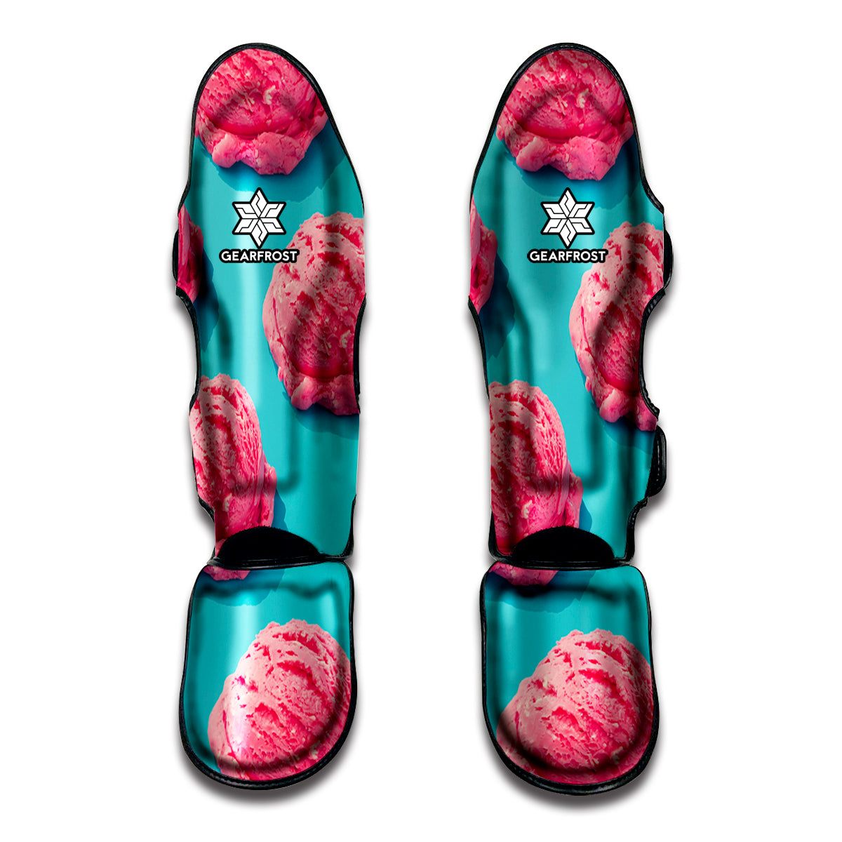 Pink Strawberry Ice Cream Print Muay Thai Shin Guards