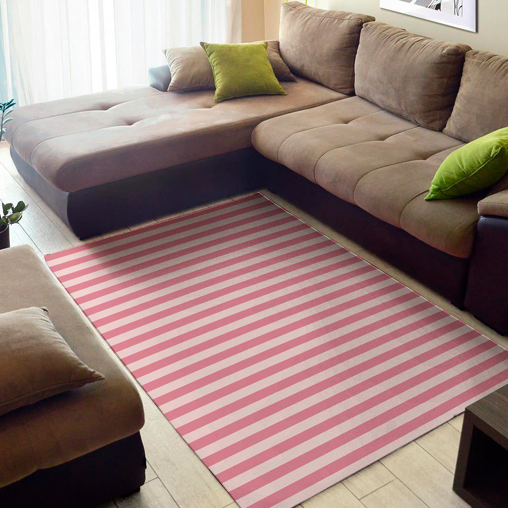 Pink Striped Pattern Print Area Rug