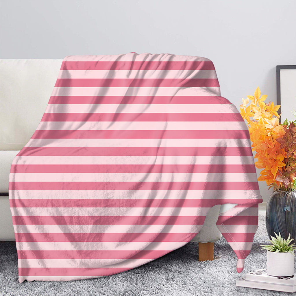 Pink Striped Pattern Print Blanket