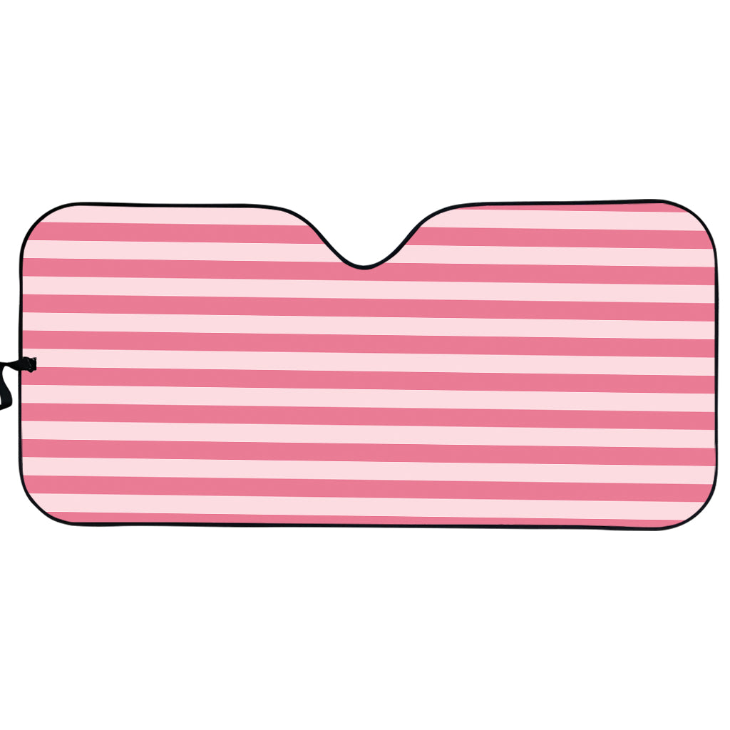 Pink Striped Pattern Print Car Sun Shade