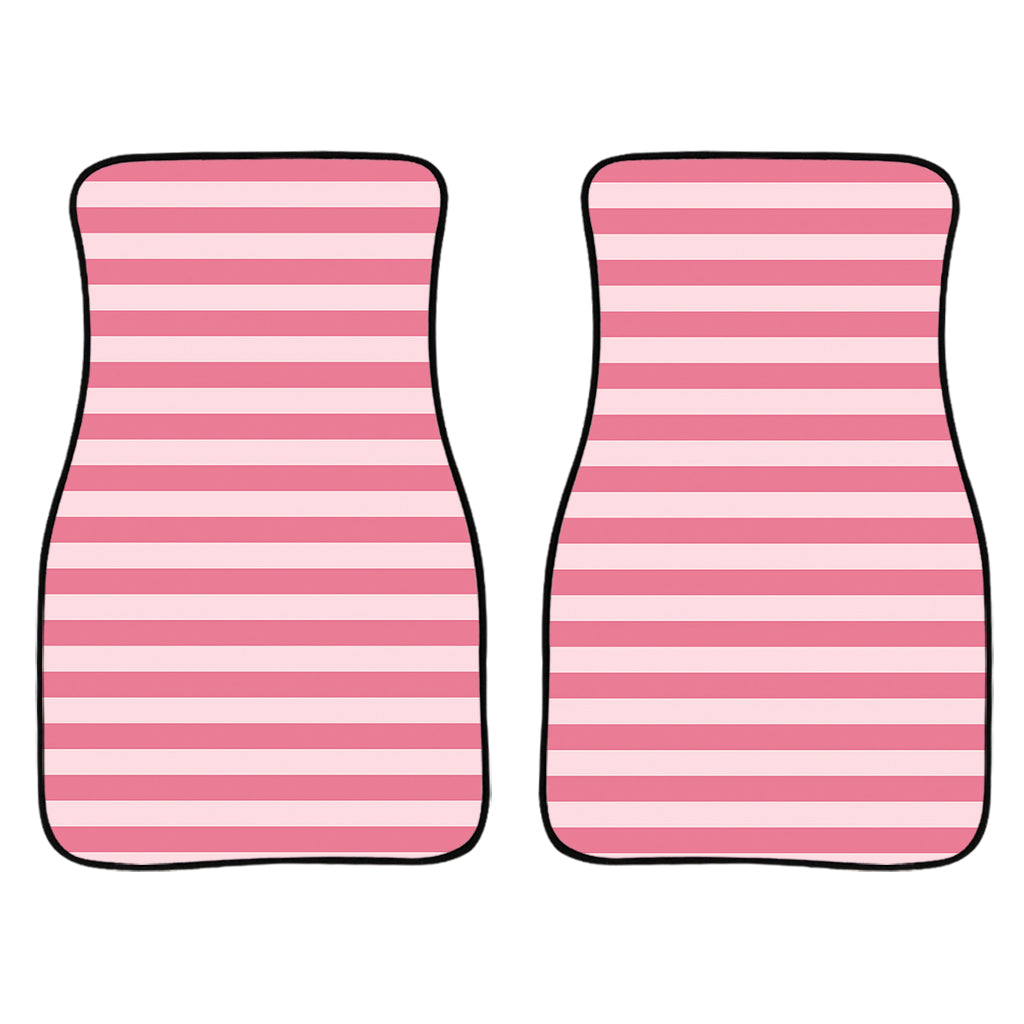 Pink Striped Pattern Print Front Car Floor Mats