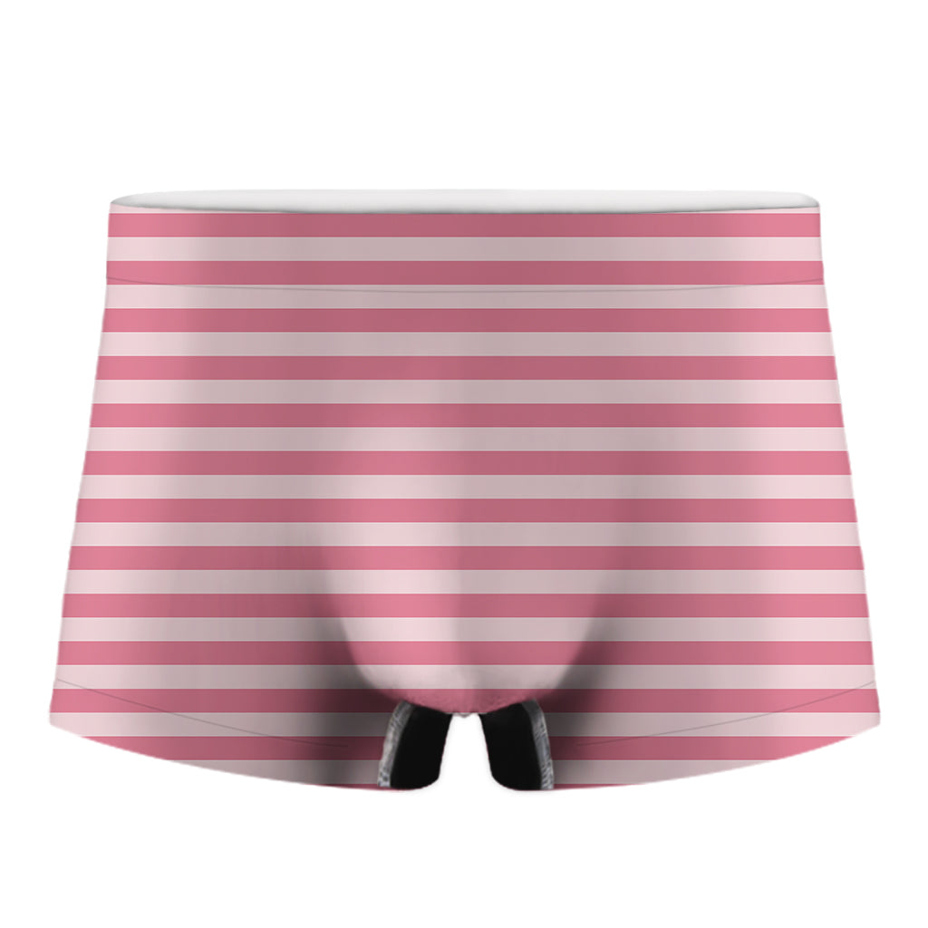 Pink Striped Pattern Print Men's Boxer Briefs