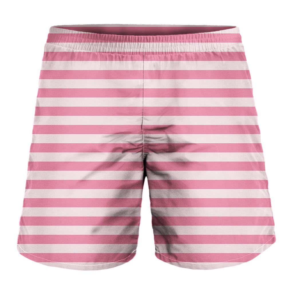 Pink Striped Pattern Print Men's Shorts