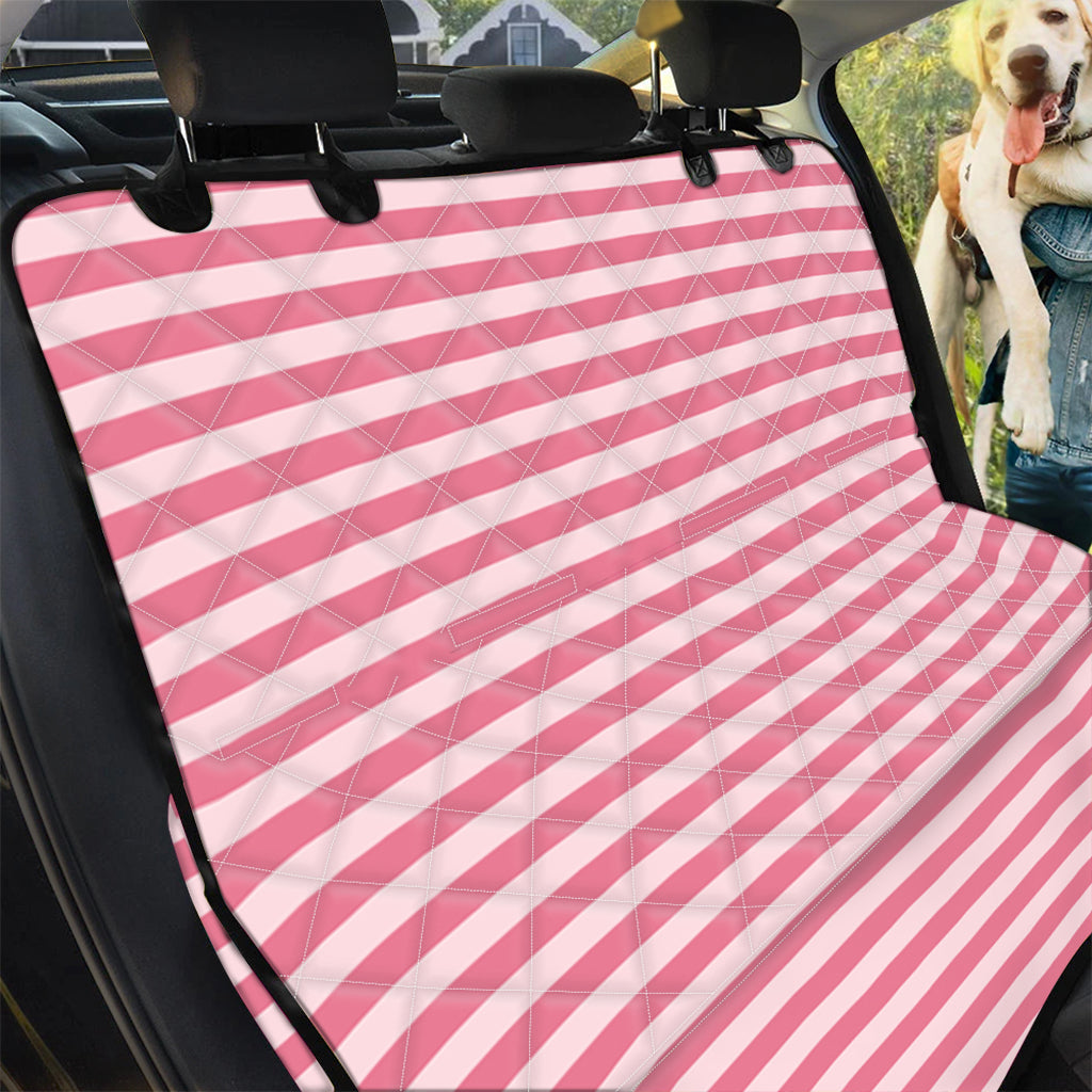 Pink Striped Pattern Print Pet Car Back Seat Cover