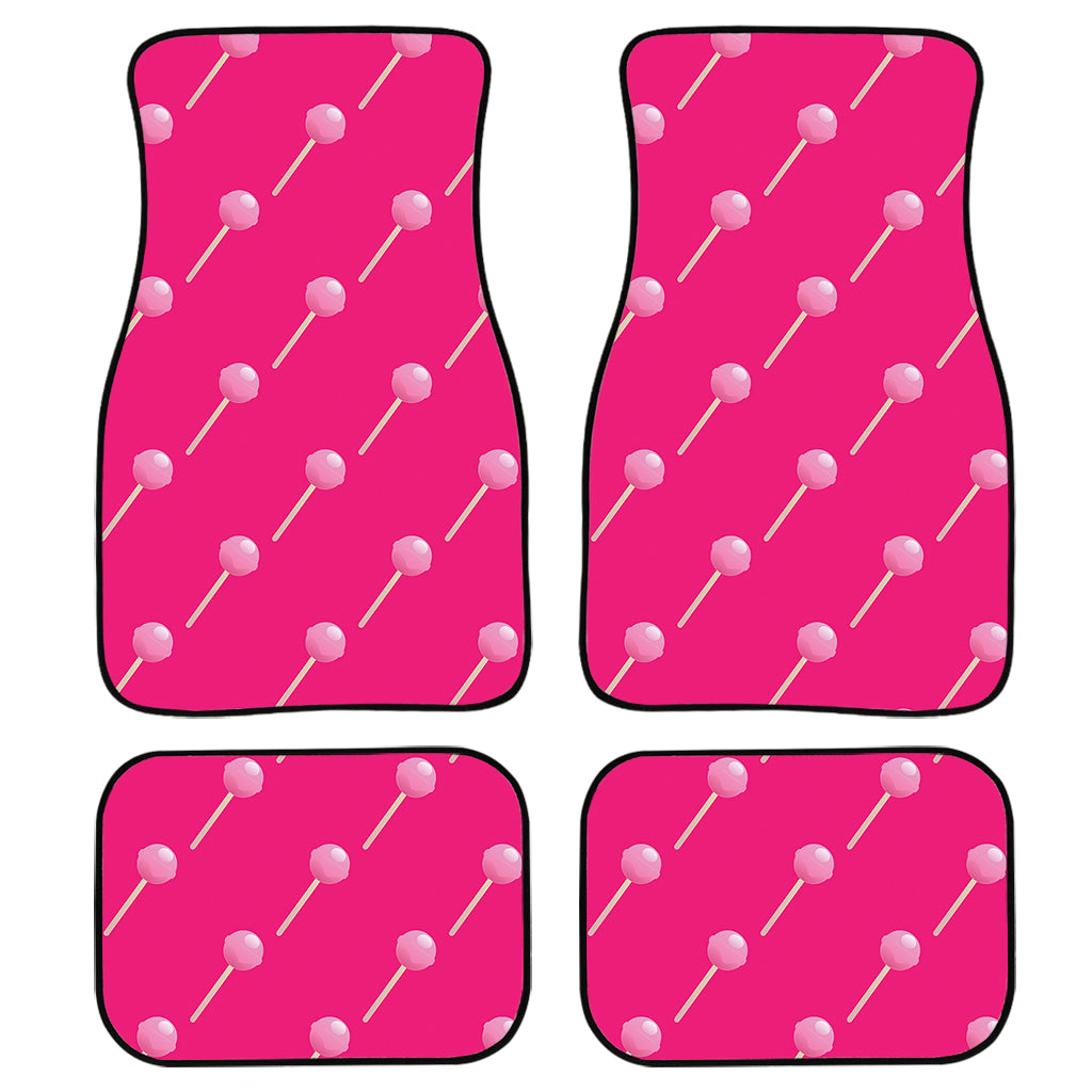 Pink Sweet Lollipop Pattern Print Front and Back Car Floor Mats