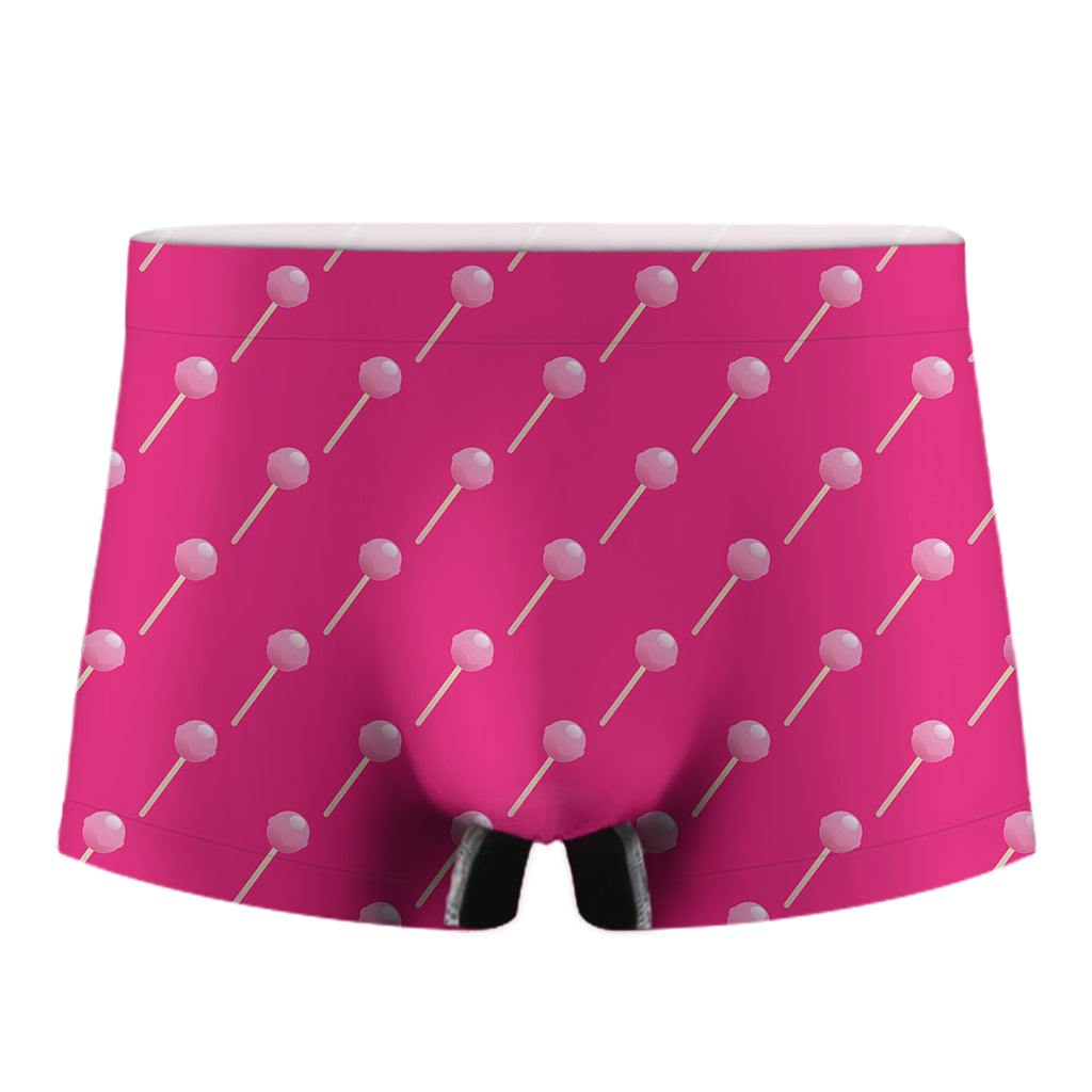 Pink Sweet Lollipop Pattern Print Men's Boxer Briefs