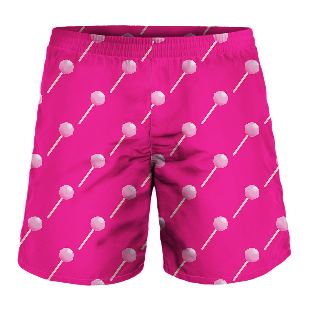 Pink Sweet Lollipop Pattern Print Men's Shorts