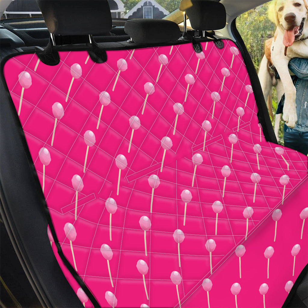 Pink Sweet Lollipop Pattern Print Pet Car Back Seat Cover