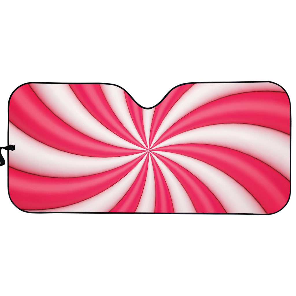 Pink Swirl Candy Print Car Sun Shade