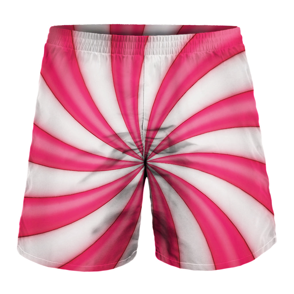 Pink Swirl Candy Print Men's Shorts