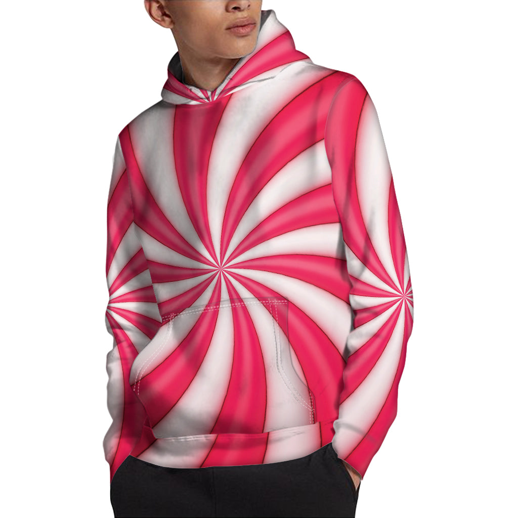 Pink Swirl Candy Print Pullover Hoodie