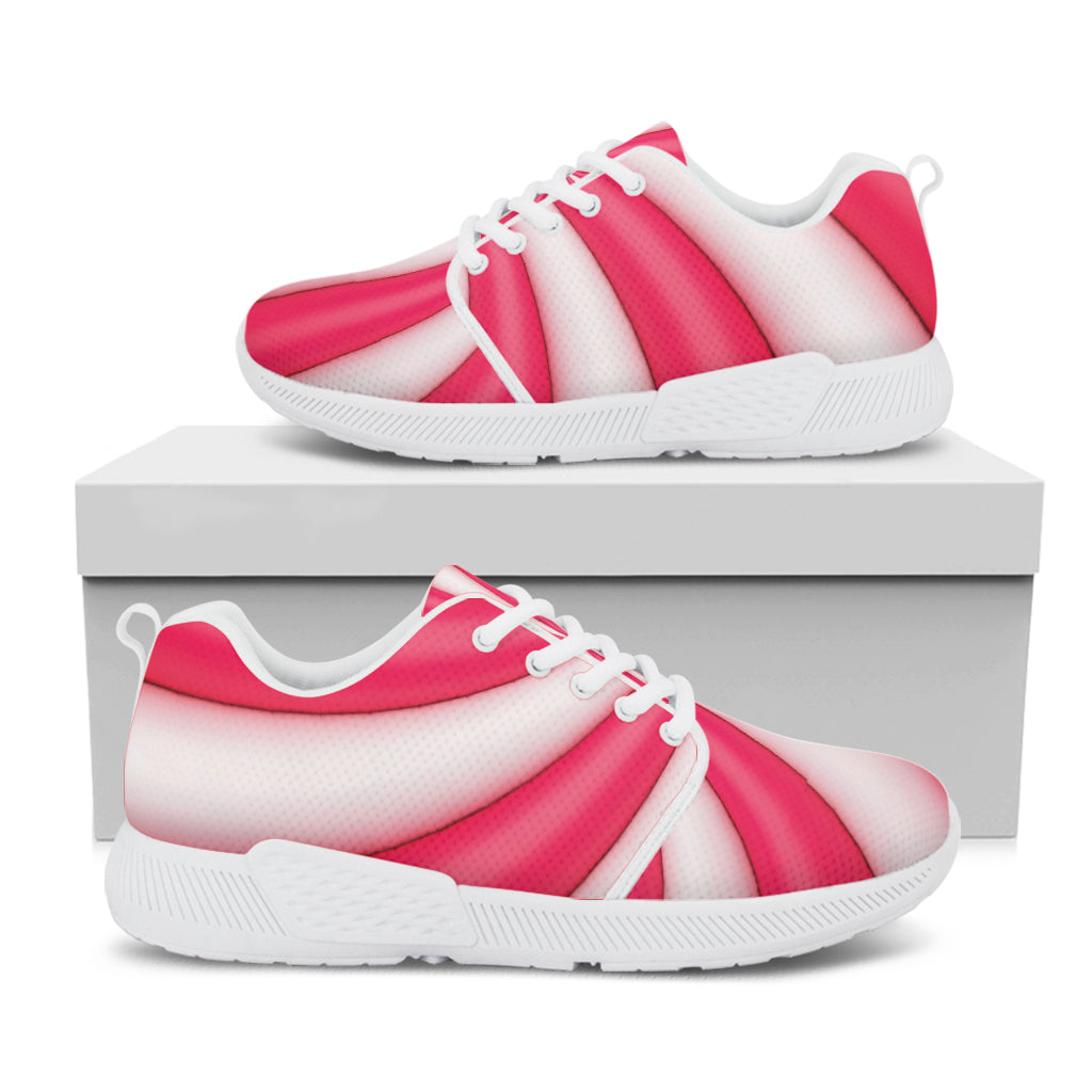 Pink Swirl Candy Print White Athletic Shoes