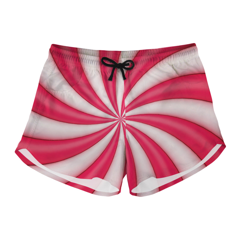 Pink Swirl Candy Print Women's Shorts