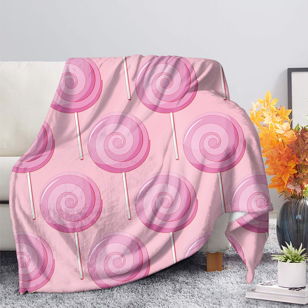 Pink Swirl Lollipop Pattern Print Blanket