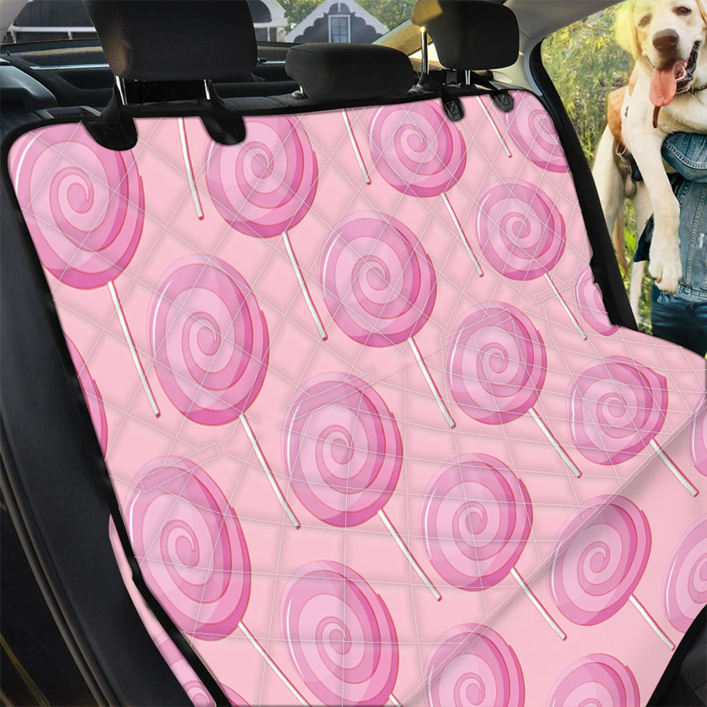 Pink Swirl Lollipop Pattern Print Pet Car Back Seat Cover