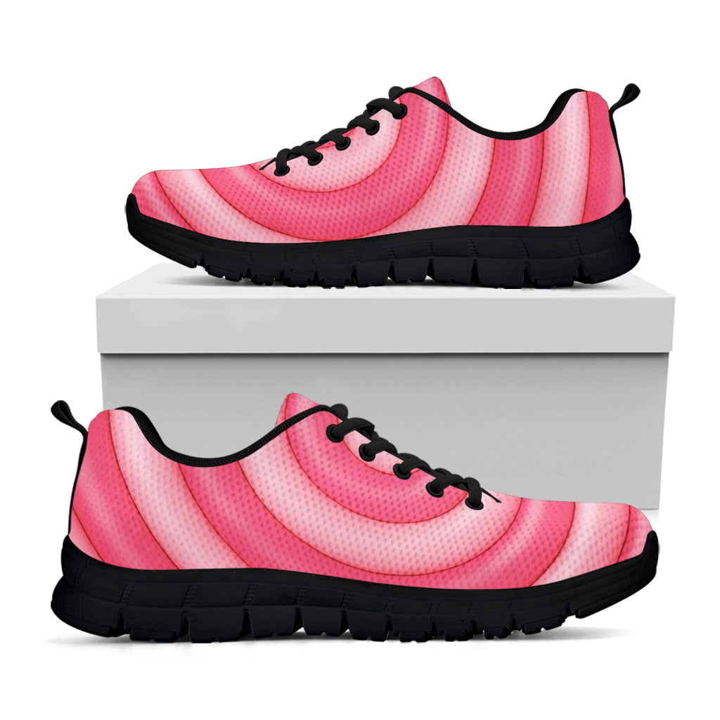 Pink Swirl Lollipop Print Black Sneakers