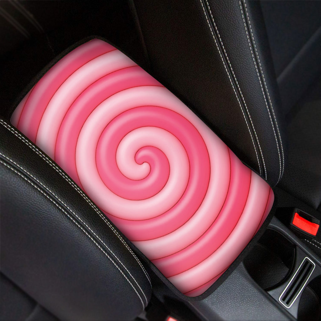 Pink Swirl Lollipop Print Car Center Console Cover