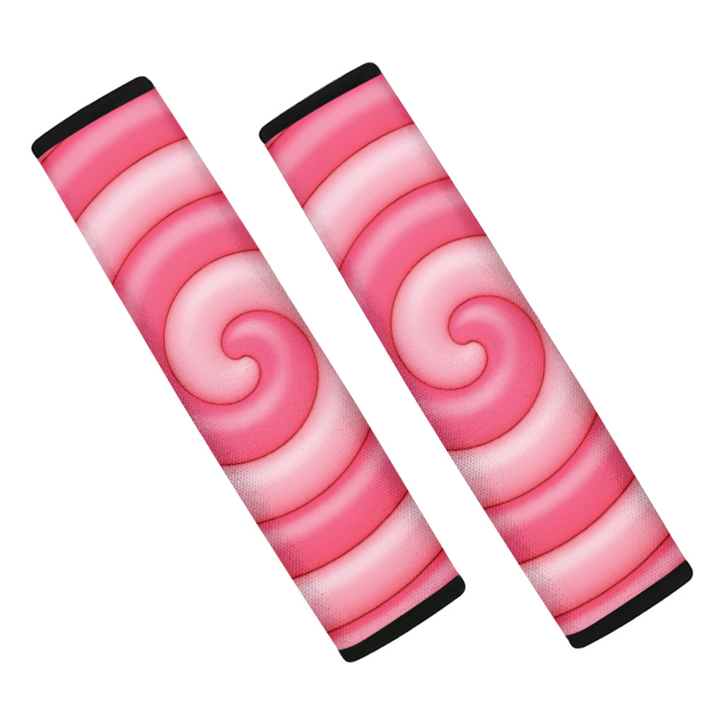 Pink Swirl Lollipop Print Car Seat Belt Covers