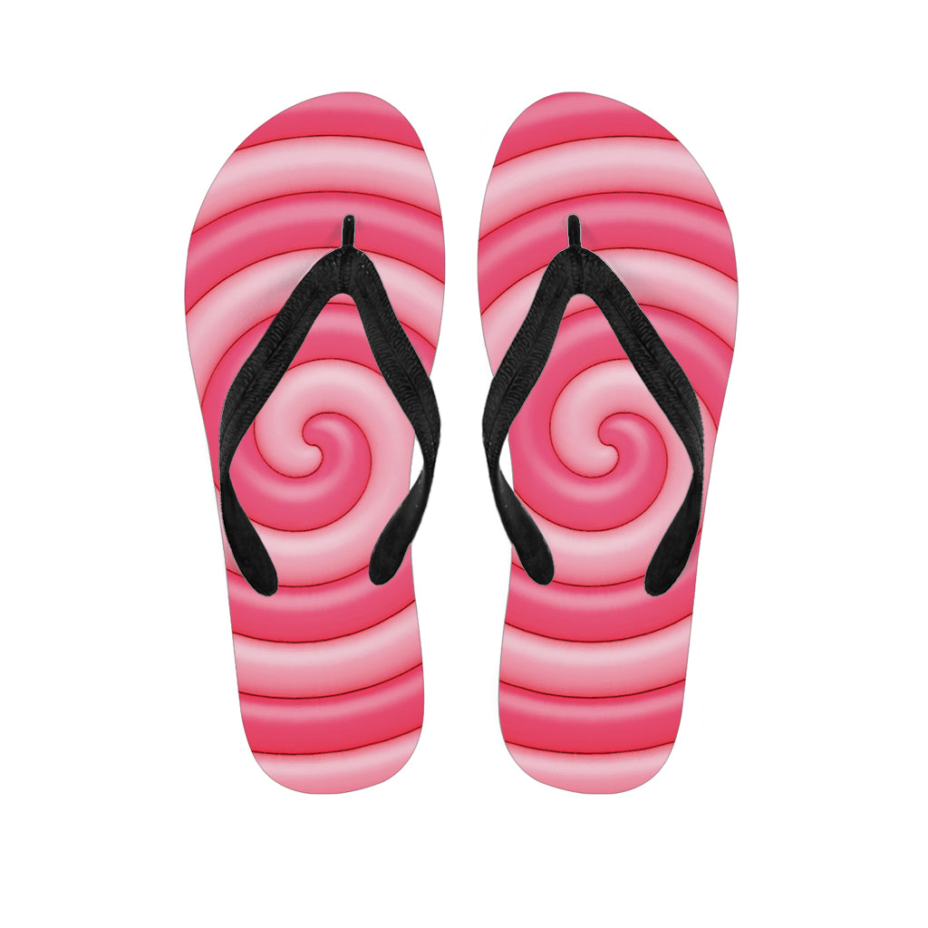 Pink Swirl Lollipop Print Flip Flops