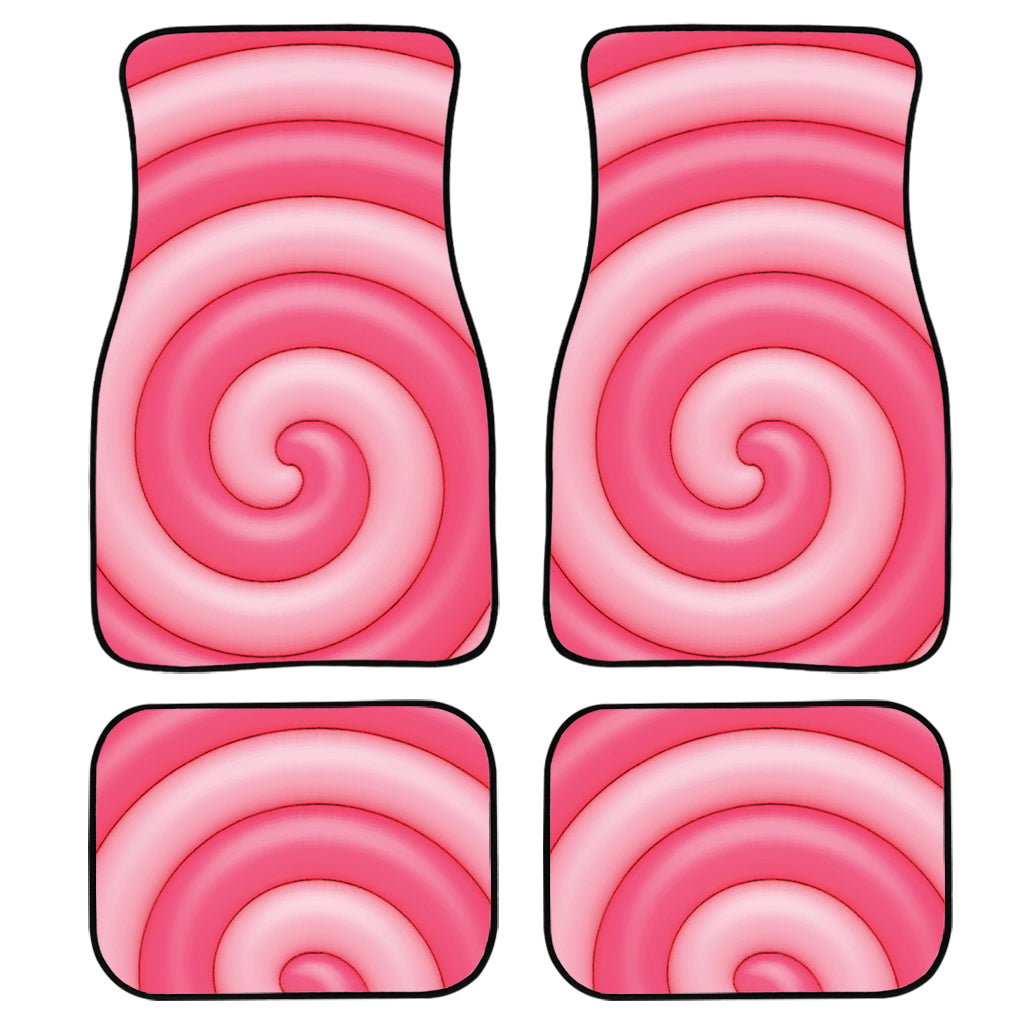 Pink Swirl Lollipop Print Front and Back Car Floor Mats