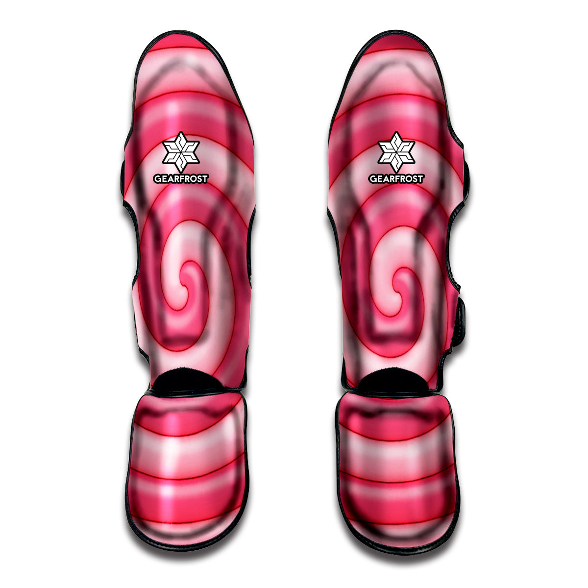 Pink Swirl Lollipop Print Muay Thai Shin Guards