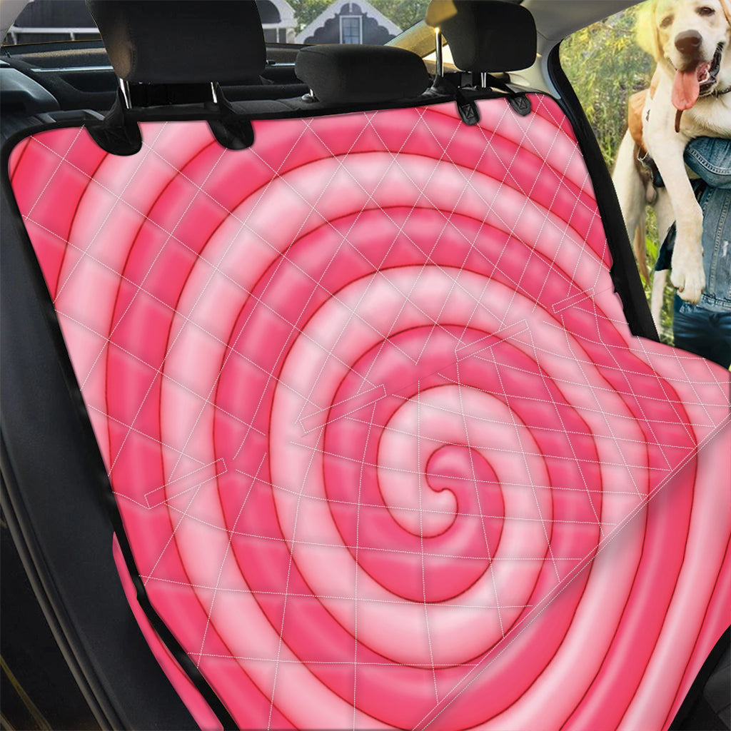 Pink Swirl Lollipop Print Pet Car Back Seat Cover