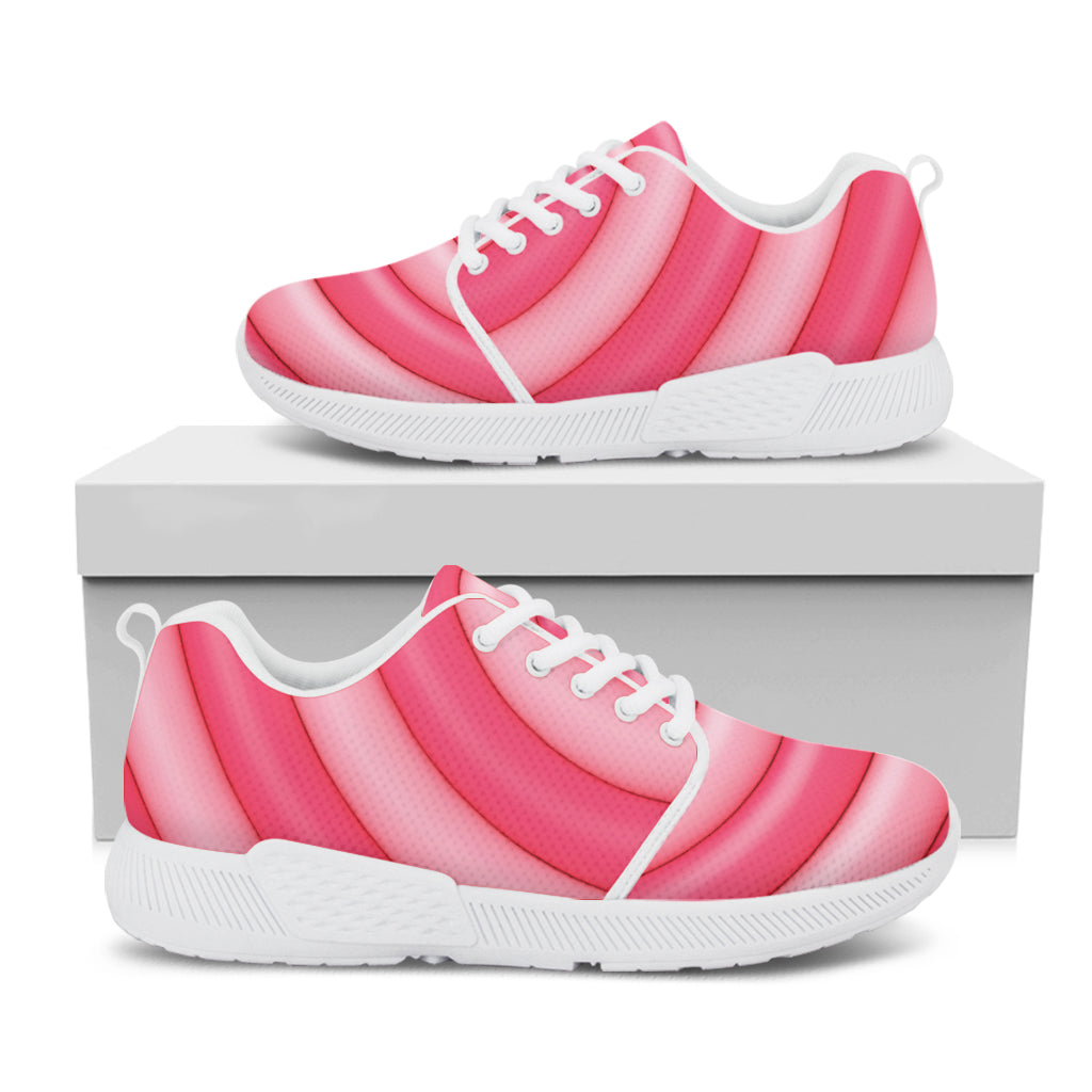 Pink Swirl Lollipop Print White Athletic Shoes