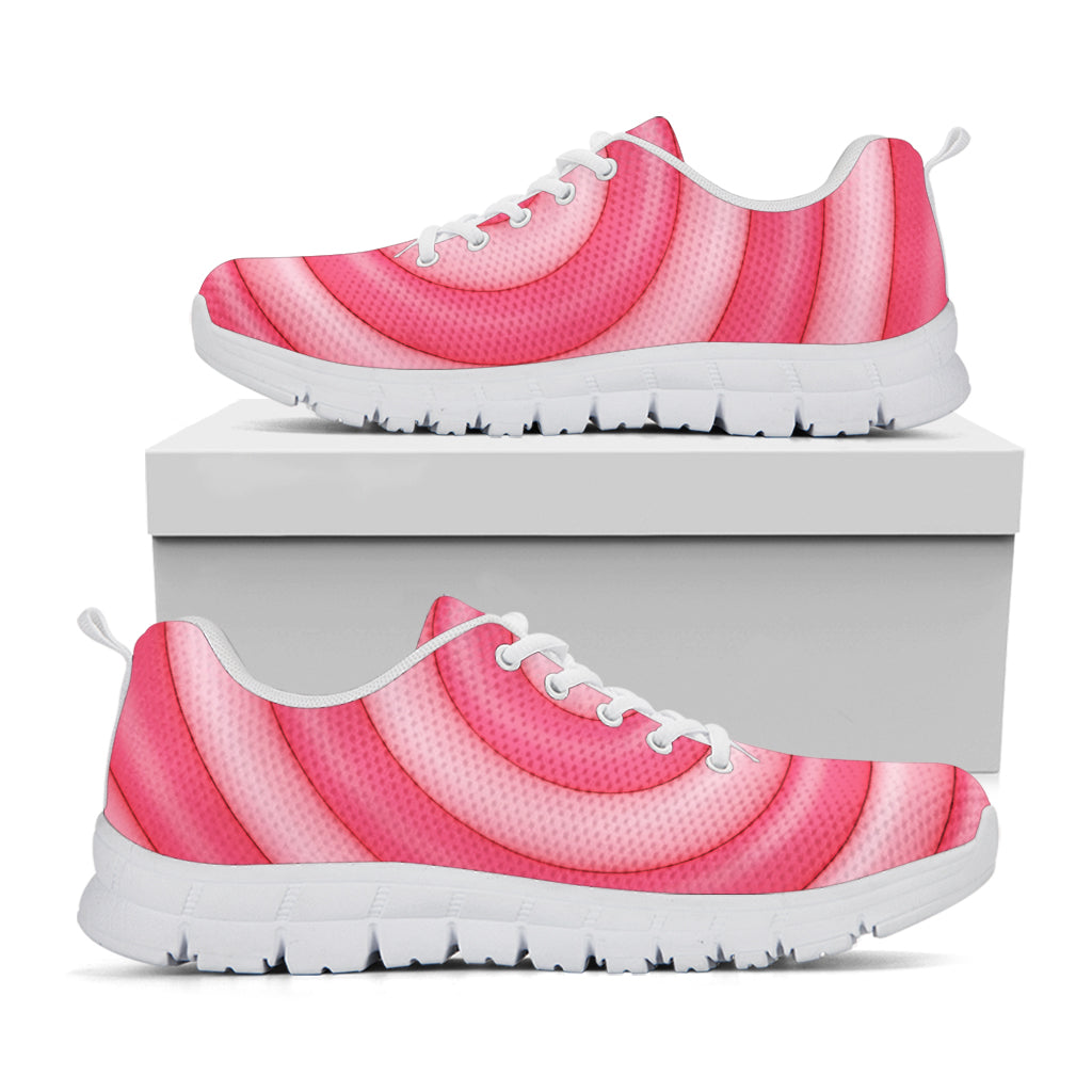 Pink Swirl Lollipop Print White Sneakers