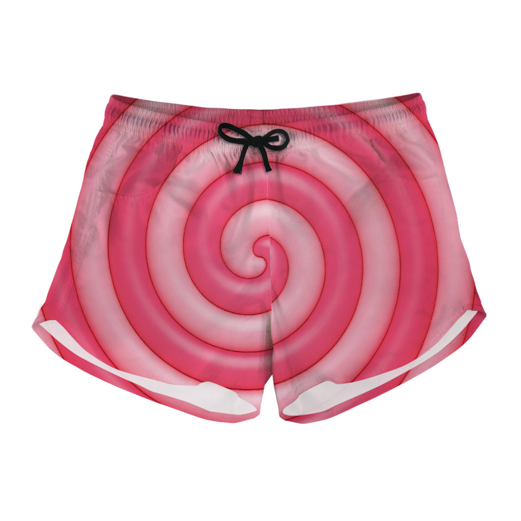 Pink Swirl Lollipop Print Women's Shorts