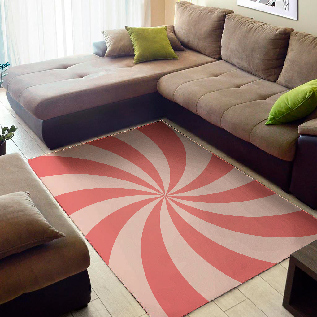 Pink Swirl Print Area Rug