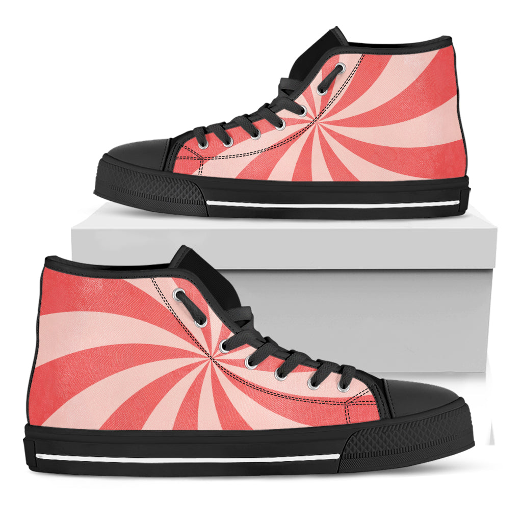 Pink Swirl Print Black High Top Shoes