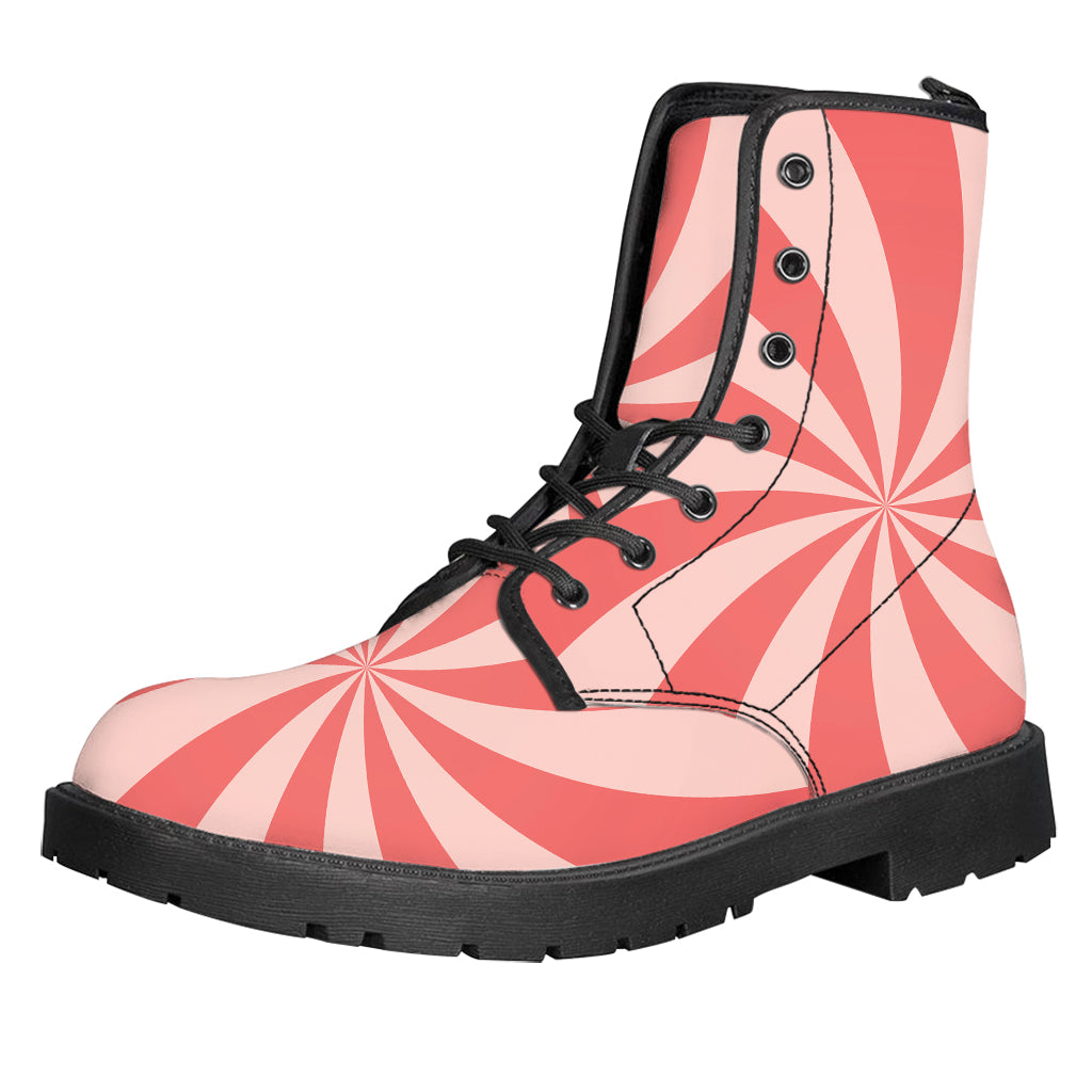 Pink Swirl Print Leather Boots