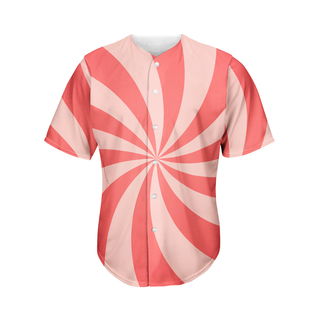 Pink Swirl Print Men's Baseball Jersey