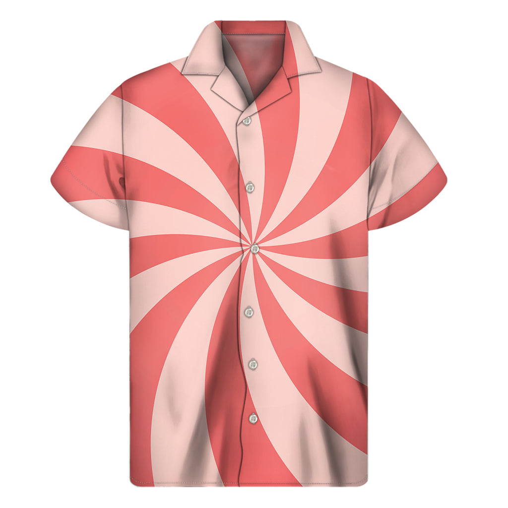 Pink Swirl Print Men's Short Sleeve Shirt