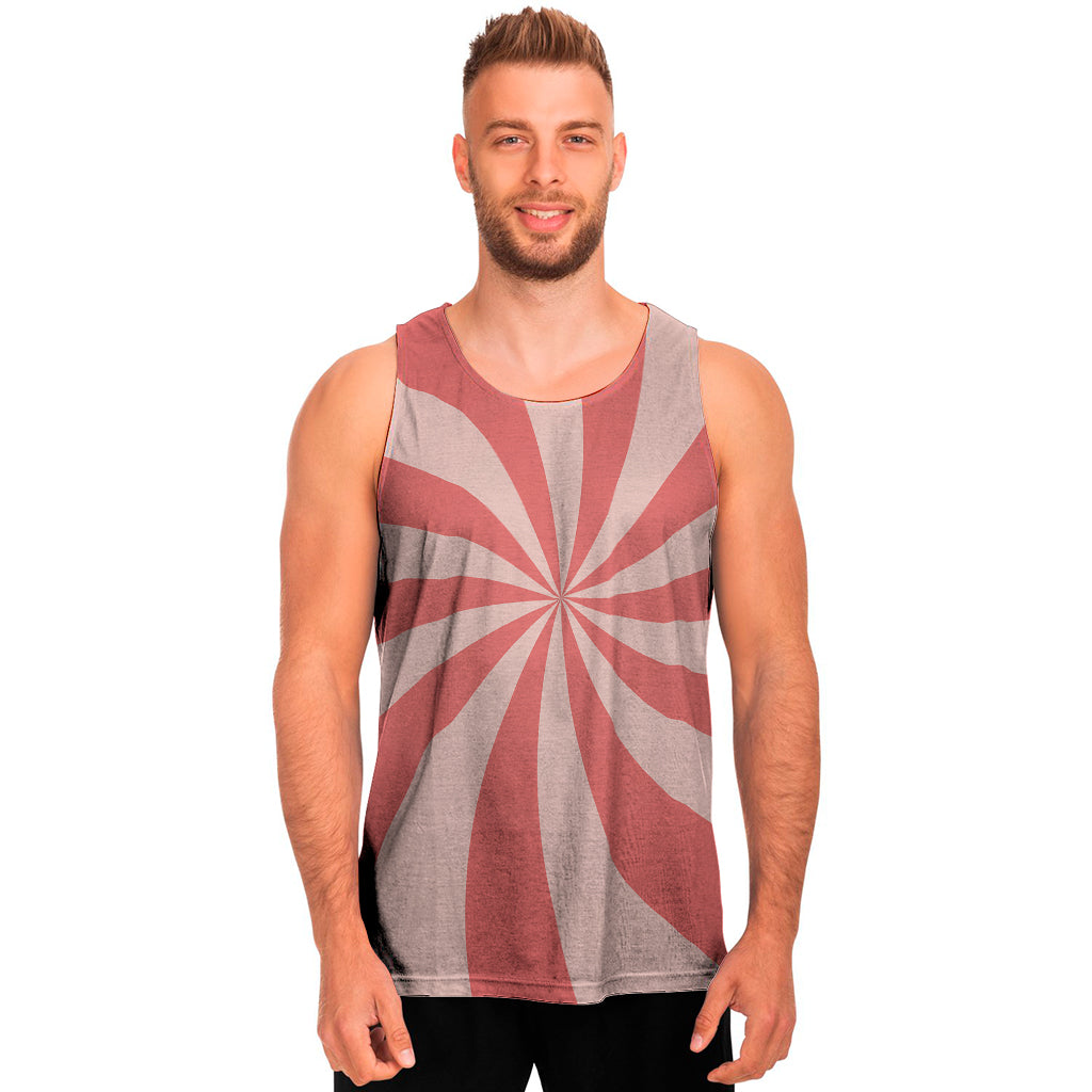 Pink Swirl Print Men's Tank Top