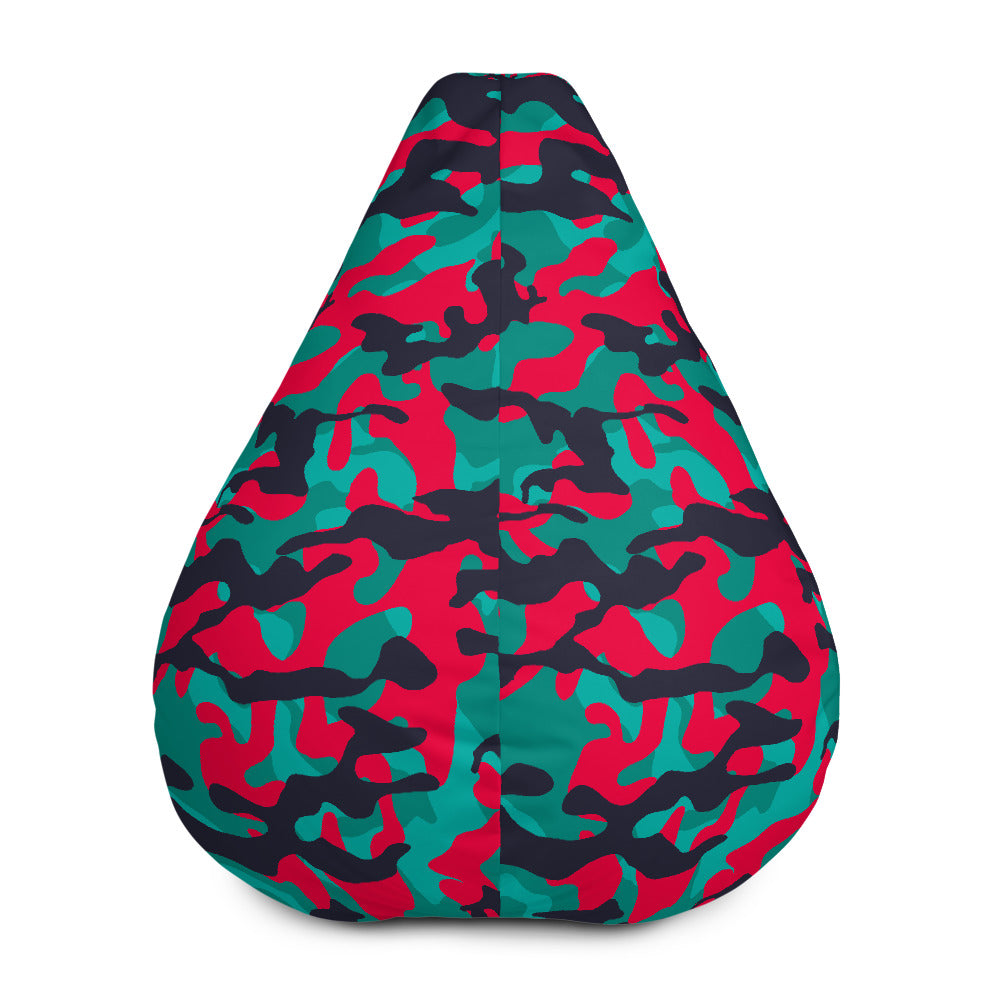 Pink Teal And Black Camouflage Print Bean Bag Cover