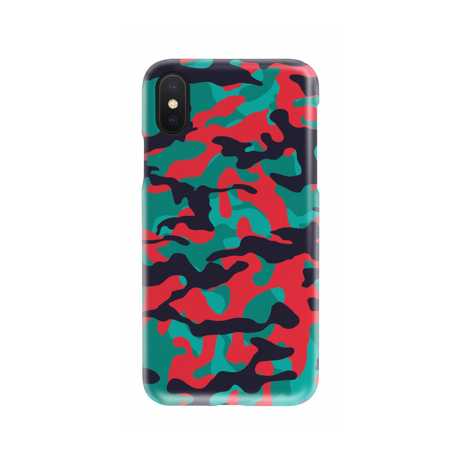 Pink Teal And Black Camouflage Print Phone Case