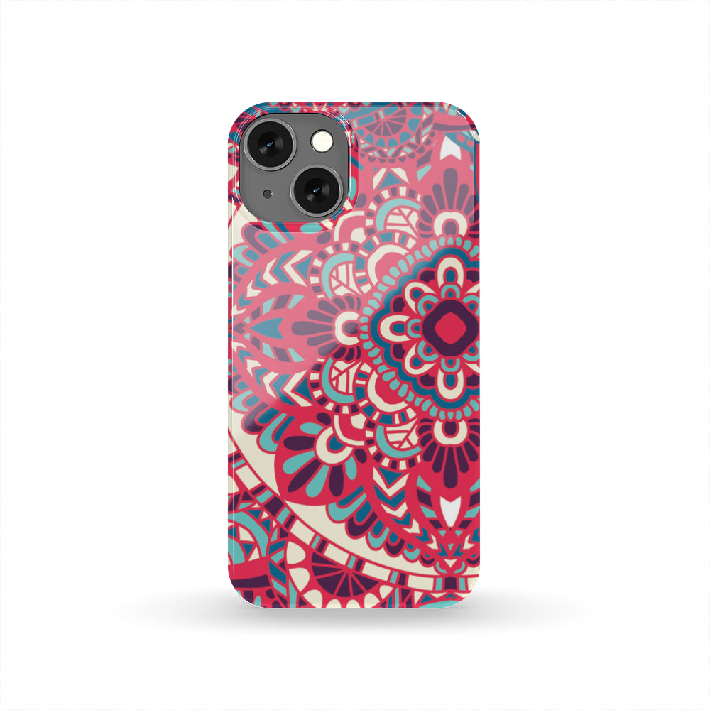 Pink Teal Bohemian Mandala Pattern Print Phone Case