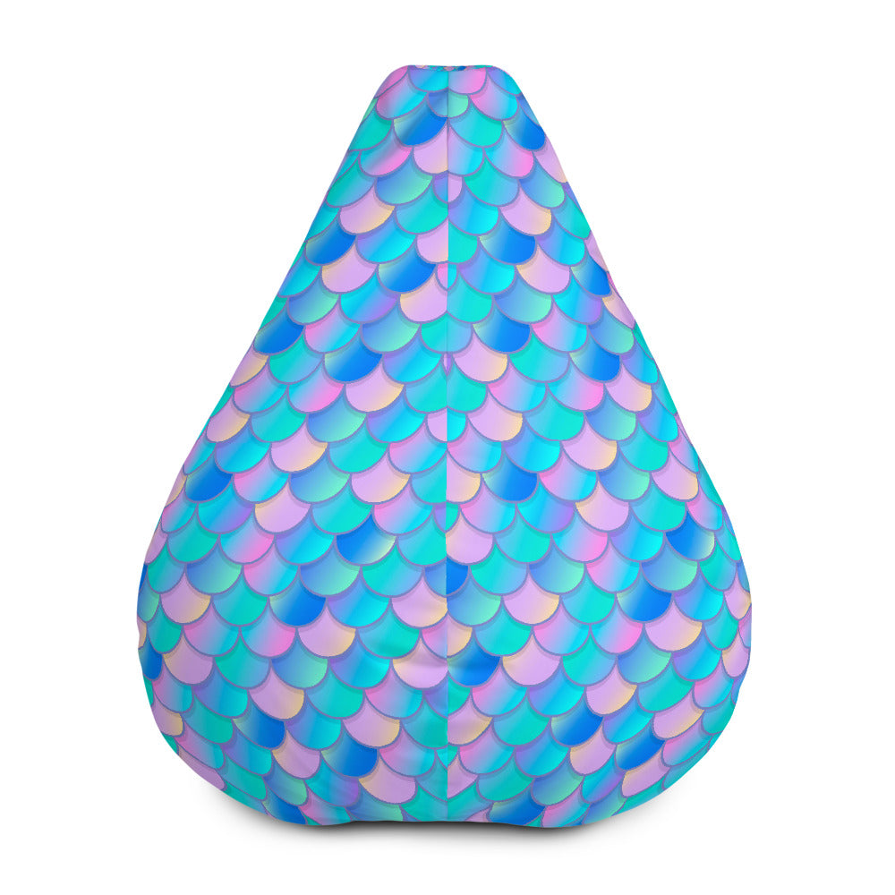 Pink Teal Mermaid Scales Pattern Print Bean Bag Cover