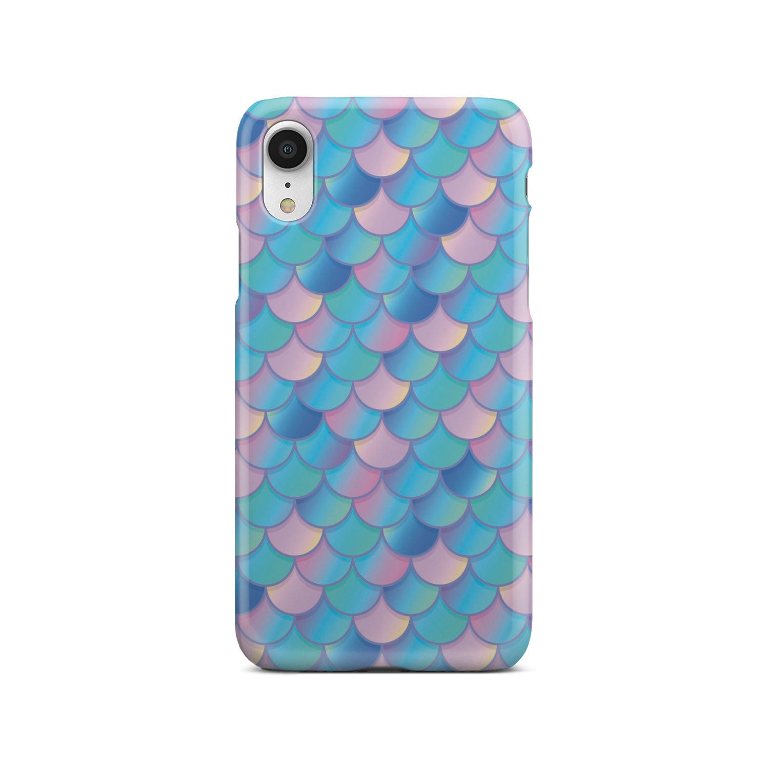 Pink Teal Mermaid Scales Pattern Print Phone Case