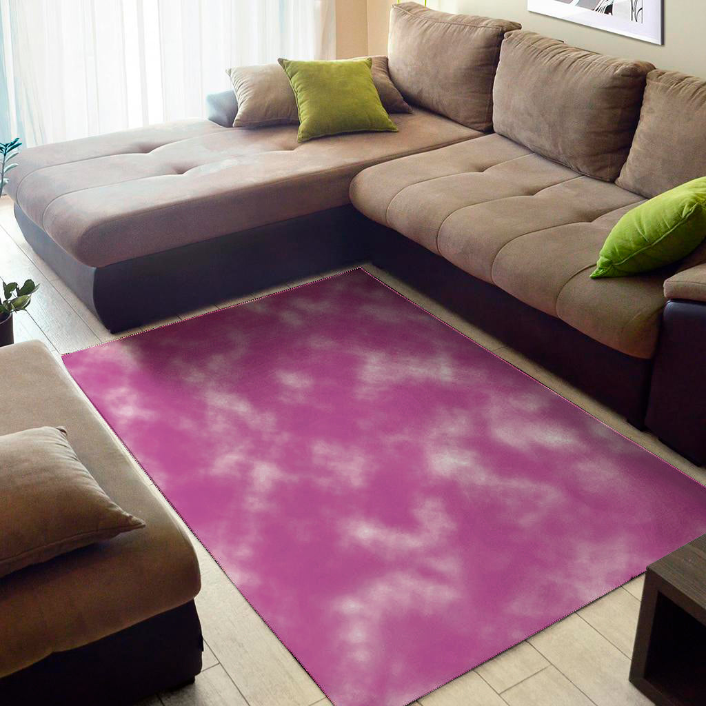 Pink Tie Dye Print Area Rug