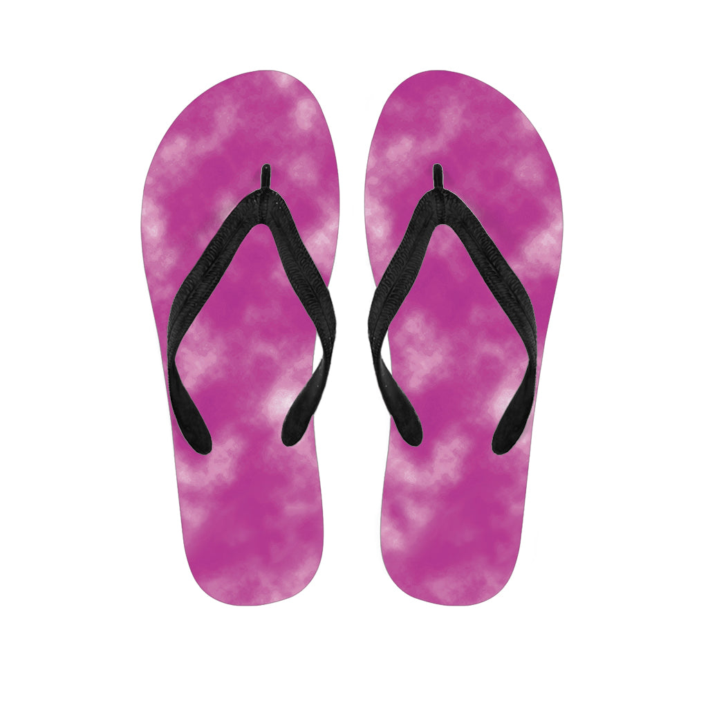 Pink Tie Dye Print Flip Flops